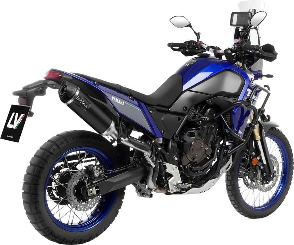 LEOVINCE LV One Evo Slip-On Muffler - High Mount - Black - Tenere 700 14465EBU:
