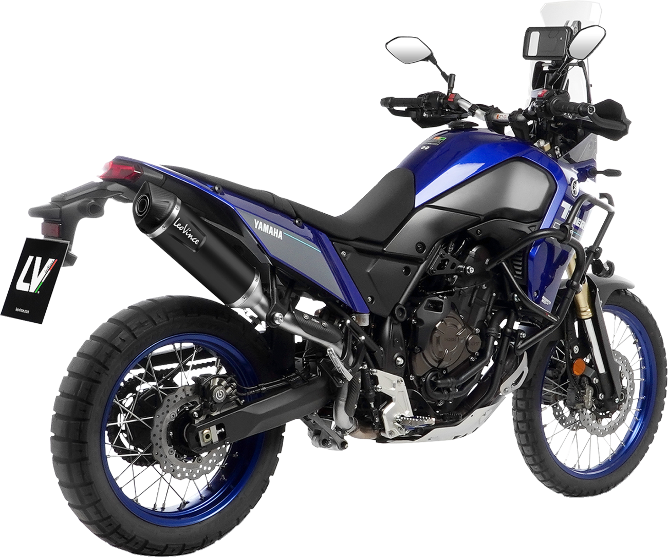 LEOVINCE LV One Evo Slip-On Muffler - High Mount - Black - Tenere 700 14465EBU: