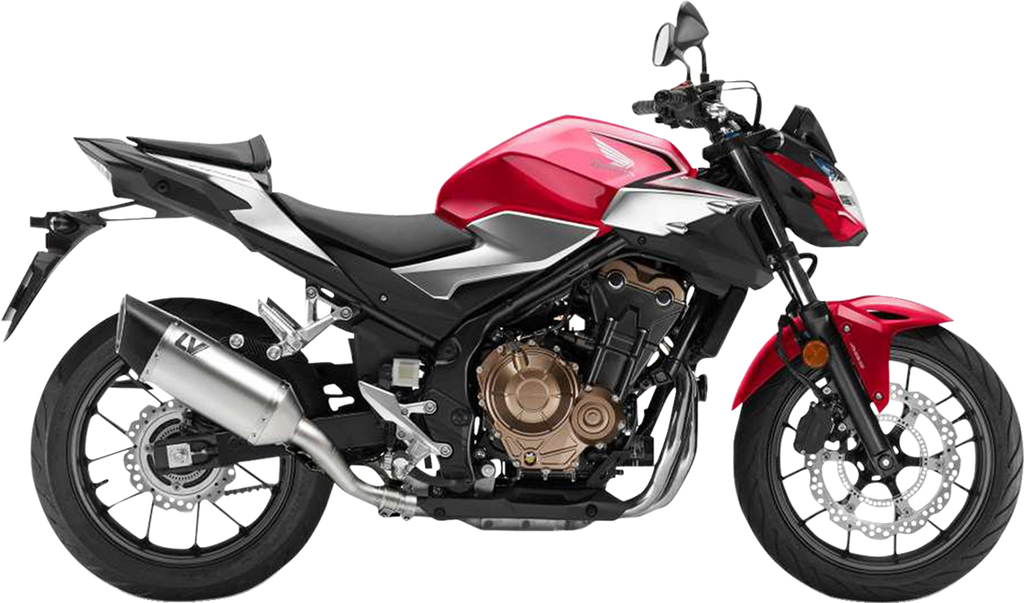 LEOVINCE LV-14 R Slip-On Muffler - Stainless Steel - CB/CBR 500 F/R/X 15634U