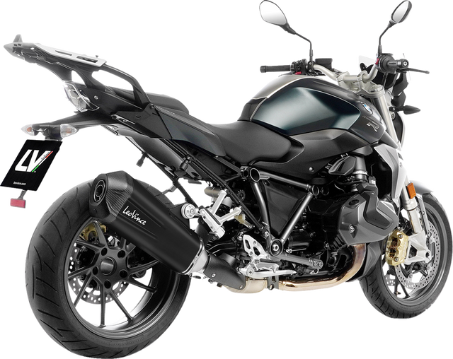LeoVince LV-12 R Slip-On Muffler - Black Stainless Steel - R 1250 R/RS 15313BU - BMW R1250R/RS 2019-2024