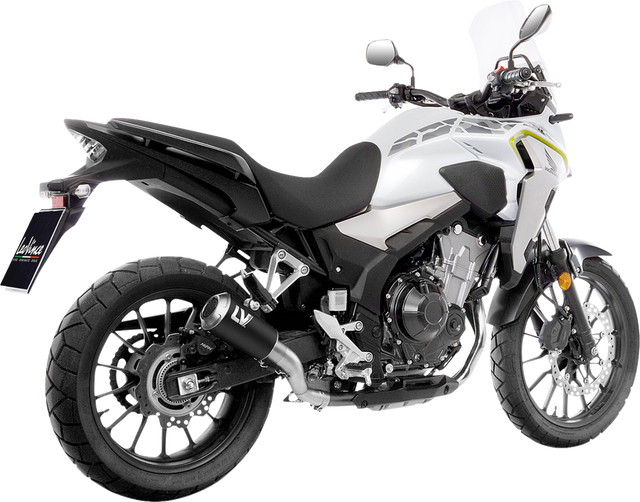 LeoVince LV-10 Slip-On Muffler - Black Stainless Steel - Honda CB/CBR 500 F/R/X 15273BU 2013-2026