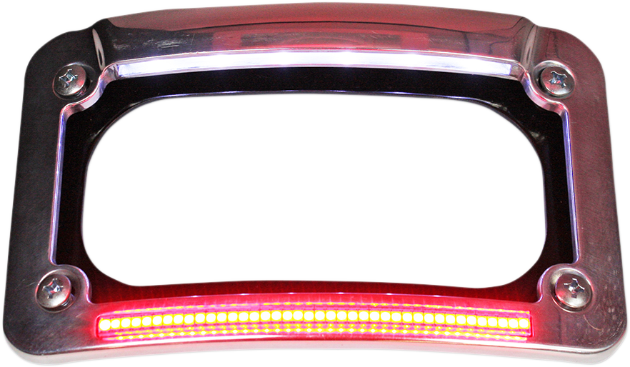 CUSTOM DYNAMICS Dual-LED License Place Frame - Indian / Chrome 2030-1434