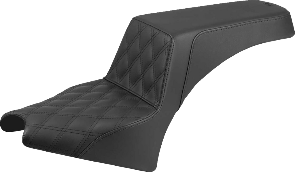 SADDLEMEN Step-Up Seat — Front Lattice Stitch - Step-Up Seat / Driver Lattice Stitch / Black / Indian Scout '25 0810-2438