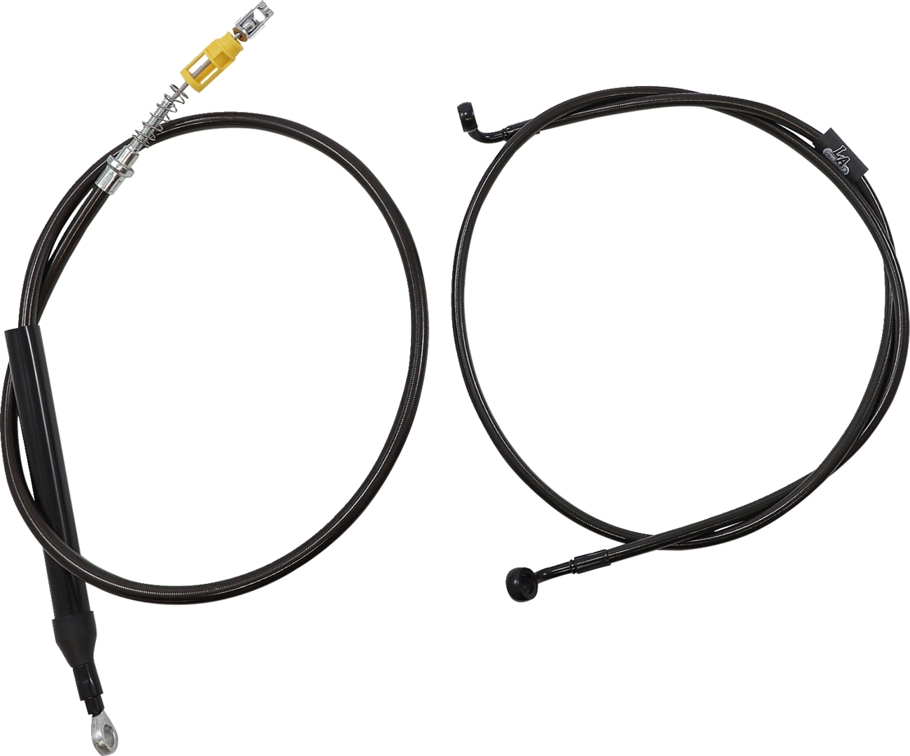LA CHOPPERS Complete Midnight Braided Handlebar Cable/Brake Line Kit — Standard