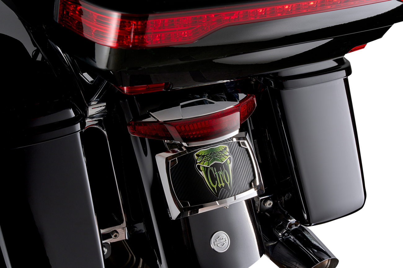 CIRO Taillight/License Plate Mount - Red Lens / Chrome 2010-1509