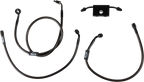 LA CHOPPERS Midnight Braided Brake Line Kit - Brake Lines / 15" / 17" Ape Hanger Handlebars / Midnight 1741-6245