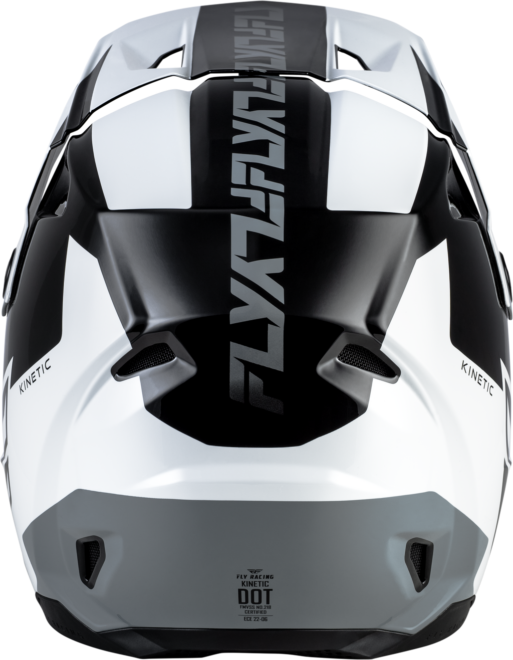 FLY Racing Kinetic Crest Helmet (2026) - Black / White / Grey - View 5