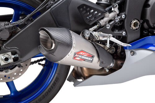 Yoshimura YZF-R6V 06-20 AT2 Stainless Slip-On Exhaust, w/ Stainless Muffler
