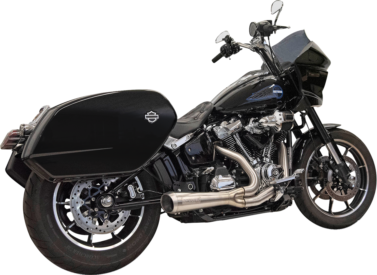 2-into-1 Ripper Exhaust System with Megaphone Muffler - Short - Stainless - M8 Softail