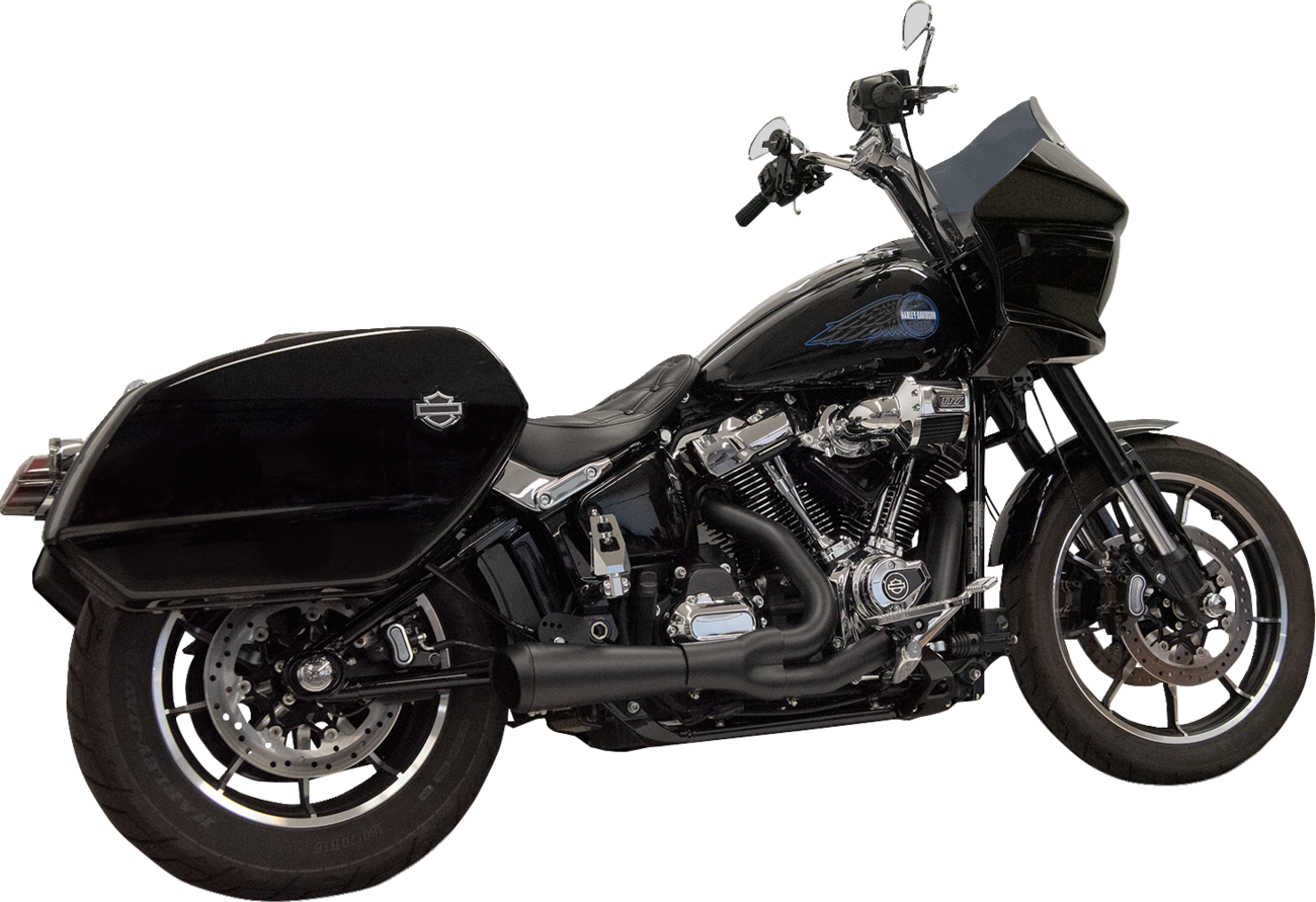 2-into-1 Ripper Exhaust System with Megaphone Muffler - Short - Black - M8 Softail
