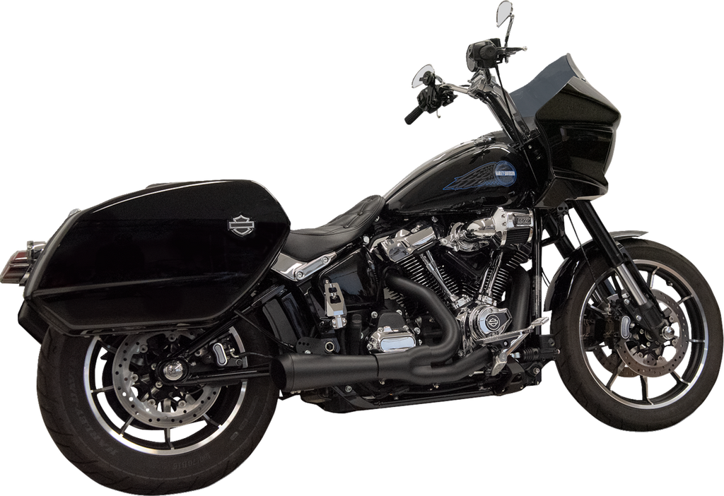 2-into-1 Ripper Exhaust System with Megaphone Muffler - Short - Black - M8 Softail