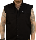 LETHAL THREAT No Regrets Printed Sleeveless Button Down Shirt
