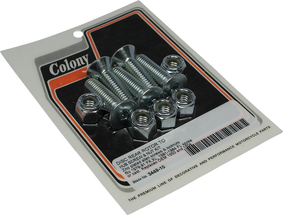 COLONY Brake Rotor Screw and Nut Kit