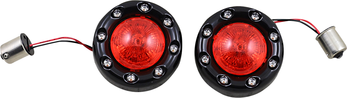 CUSTOM DYNAMICS Bullet Turn Signal 1156 - Black / Red Lens 2020-1935