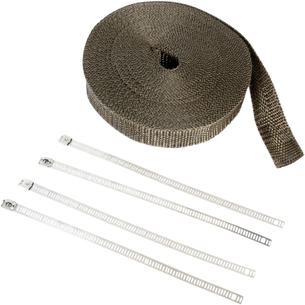 CYCLE PERFORMANCE PROD. Lava Rock Exhaust Wrap Kit - Metallic / 1" x 50' 1861-0975