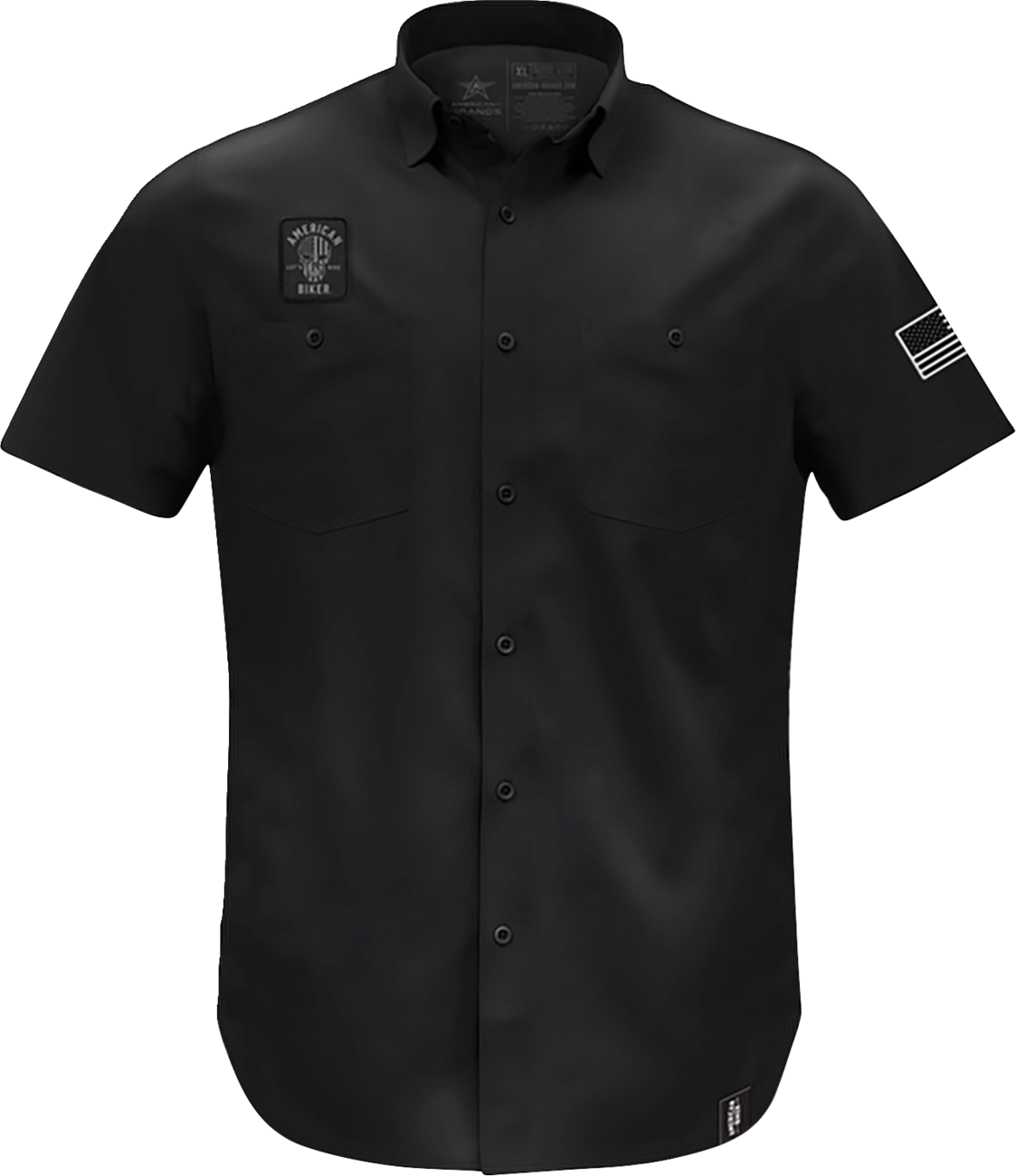 AMERICAN BIKER Biker Sam Lightweight Shirt - Black/White / Large 3040-3395