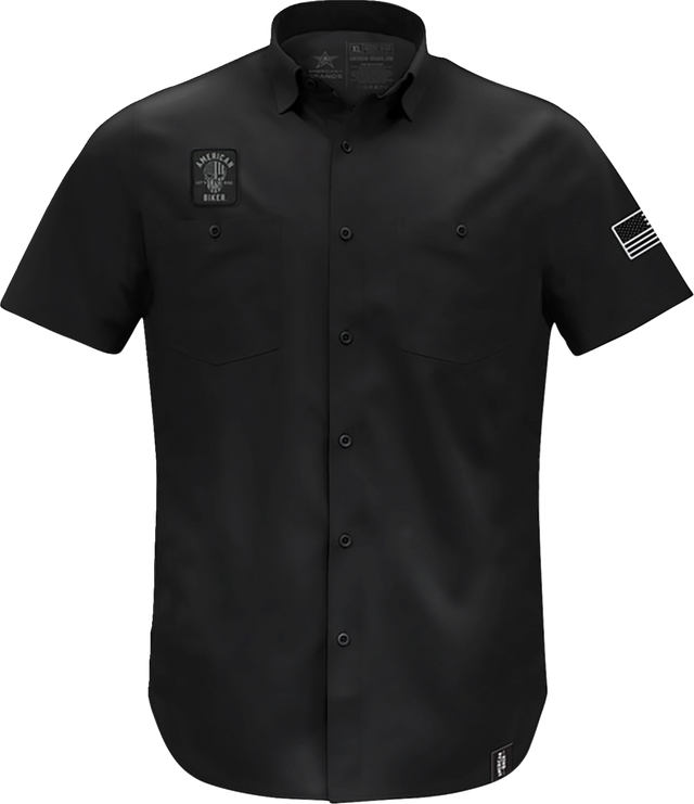 AMERICAN BIKER Biker Sam Lightweight Shirt - Black/White / Large 3040-3395