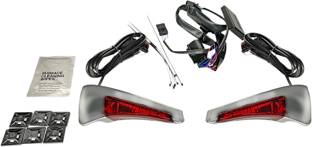 CUSTOM DYNAMICS Sequential Tour Pak Seat Back Rest LED Lights - Chrome/Red / FLH 2040-2542