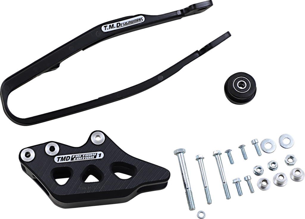 T.M. DESIGNWORKS Chain Guide and Slider Kit - Chain Slider/Slider / Black / Yamaha 1231-1378