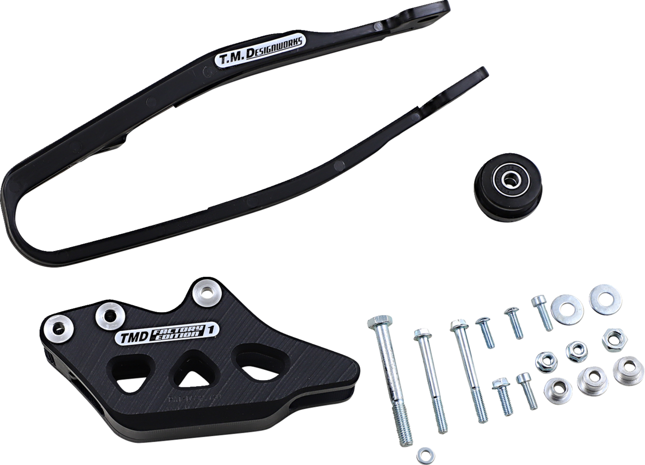 T.M. DESIGNWORKS Chain Guide and Slider Kit - Chain Slider/Slider / Black / Yamaha 1231-1378