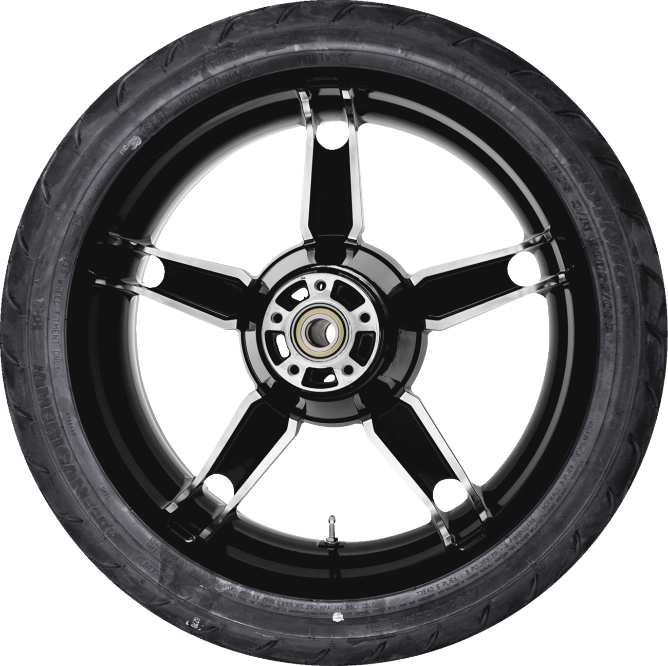 COASTAL MOTO Daytona Rear Wheel - Black Cut (18") | Dunlop AE Tire (180/55B18) 0336-0042