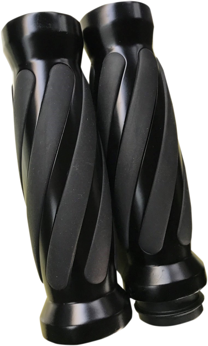 PRO-ONE PERF.MFG. Custom Twisted Rubber Grips - TBW - Black 490011B