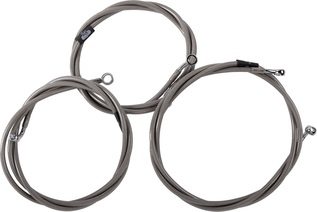 LA CHOPPERS Brake Line Kit - Brake Line / Chrome 1741-6515
