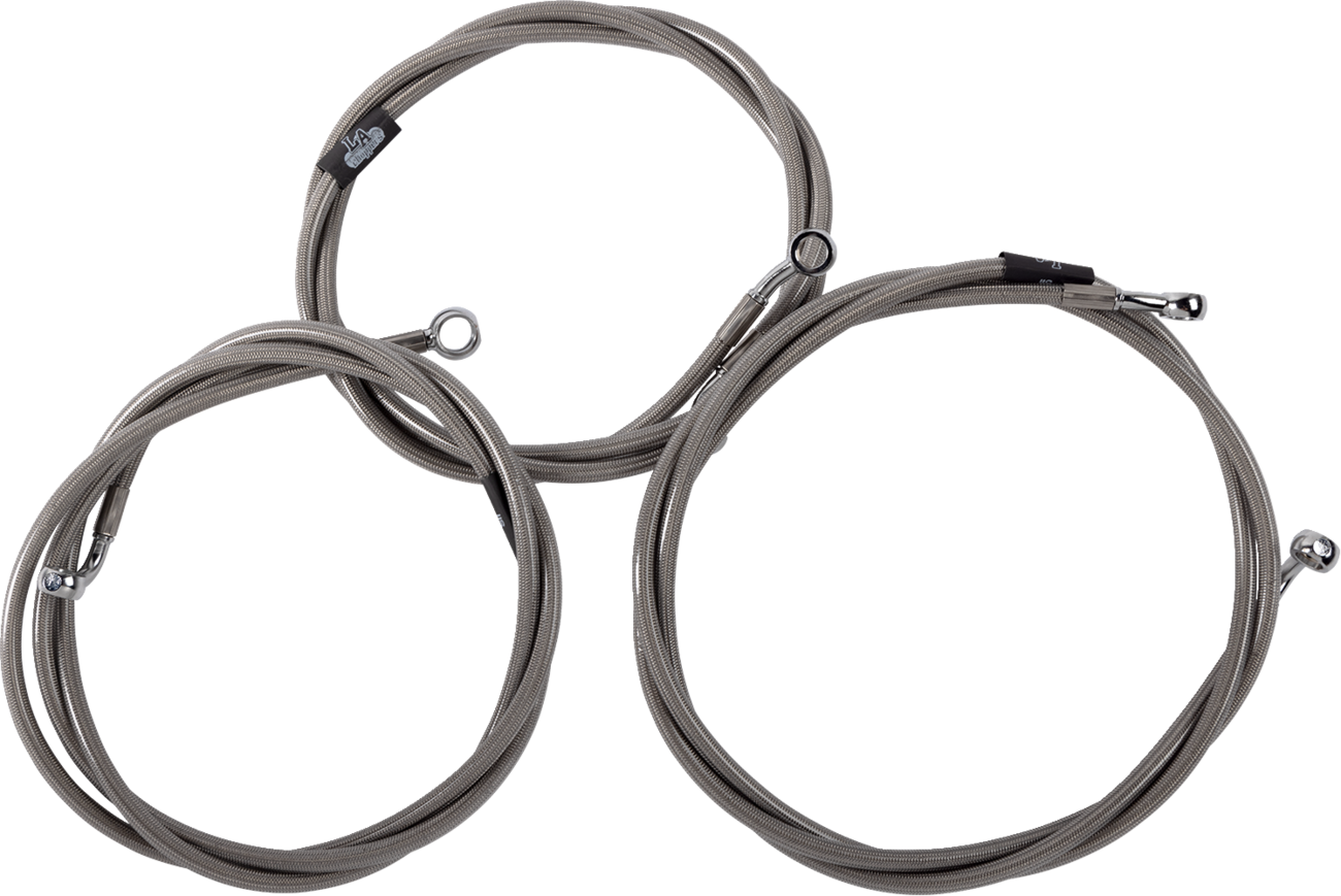 LA CHOPPERS Brake Line Kit - Brake Line / Chrome 1741-6515