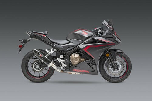 Yoshimura CBR500R 16-25 R-77 Stainless Slip-On Exhaust, w/ Carbon Fiber Muffler