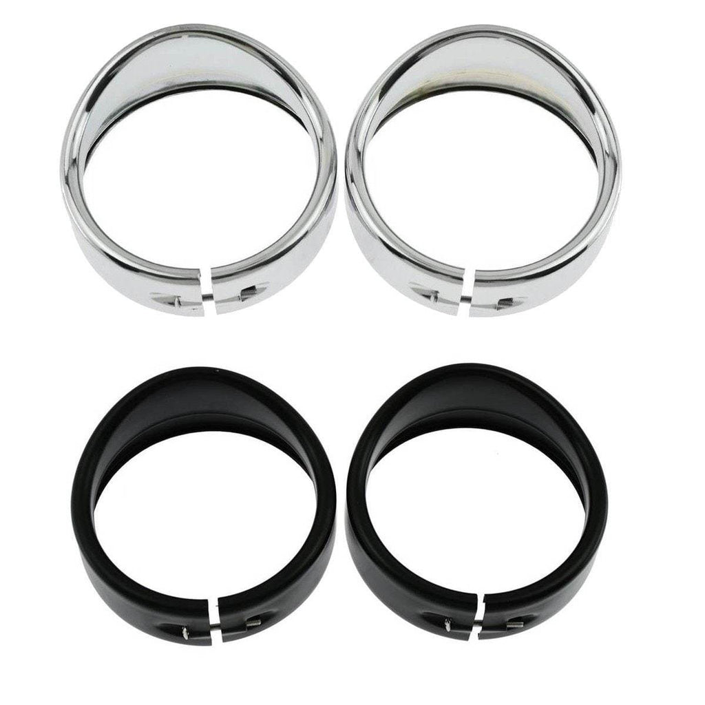 Eagle Lights 4.5" Auxiliary Light Visor Frenched Style Passing Lamp Trim Ring For Harley-Davidson® Motorcycles