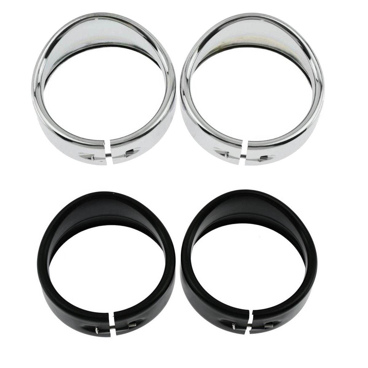 Eagle Lights 4.5" Auxiliary Light Visor Frenched Style Passing Lamp Trim Ring For Harley-Davidson® Motorcycles