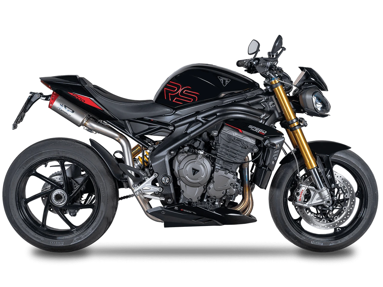 Spark Triumph Speed Triple 1200 "Double Dyno" High Mount Exhaust (Red) (2026-2026)