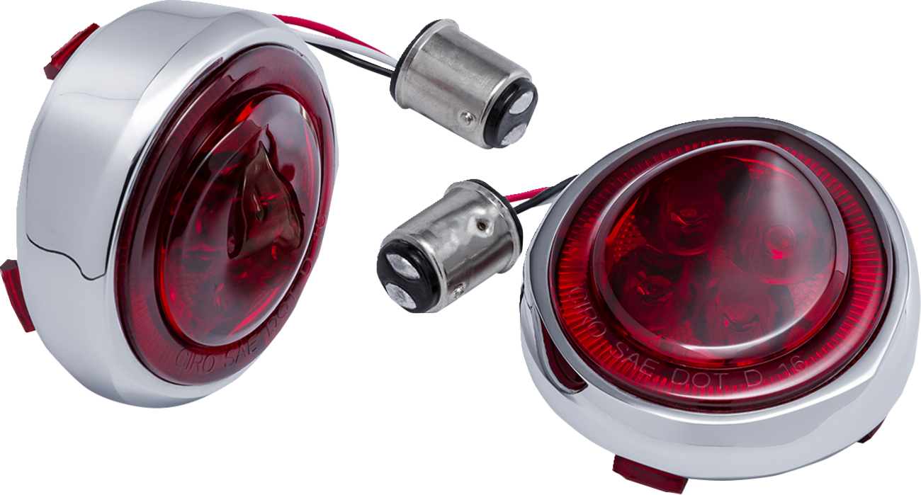 CIRO Turn Signal Insert - Red LED / Red Lens / Chrome 2040-2859