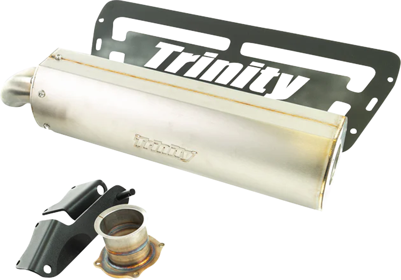 TRINITY RACING Stage 5 Single Slip-On Muffler - Stainless Steel / RZR XP 1000 1831-1087