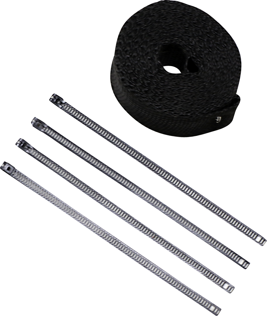 CYCLE PERFORMANCE PROD. Lava Rock Exhaust Wrap Kit - Metallic Black / 2" x 25' 1861-1414