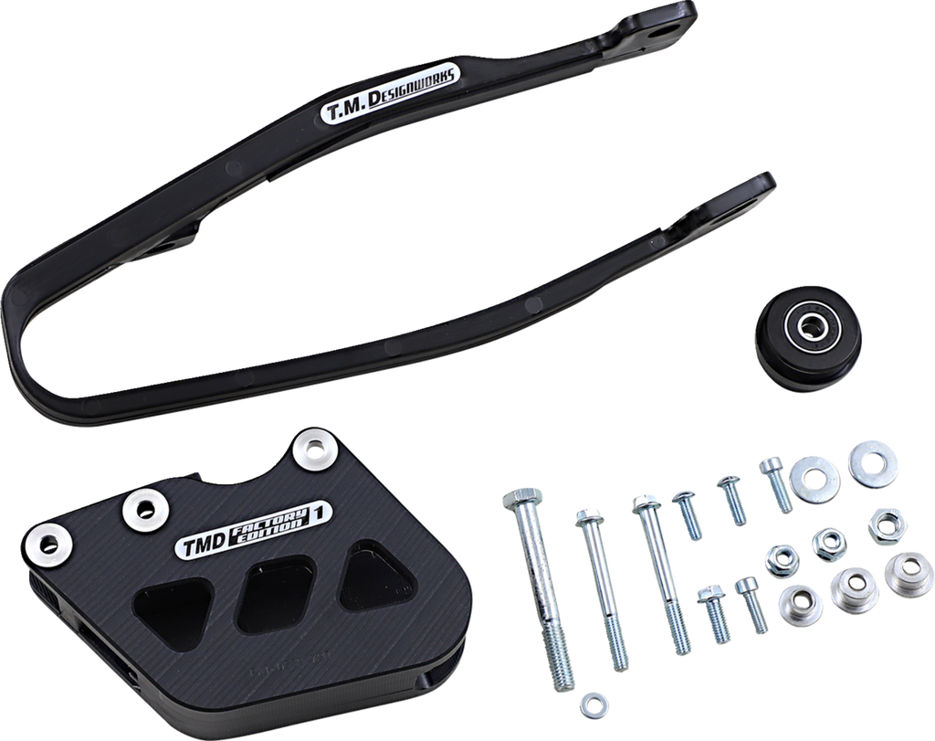 T.M. DESIGNWORKS Chain Guide and Slider Kit - Chain Guide/Slider / Yamaha / Black 1231-1375