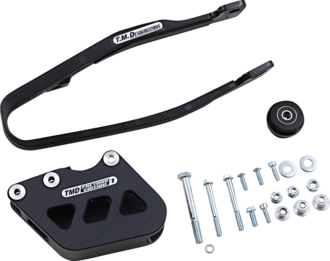 T.M. DESIGNWORKS Chain Guide and Slider Kit - Chain Guide/Slider / Yamaha / Black 1231-1375
