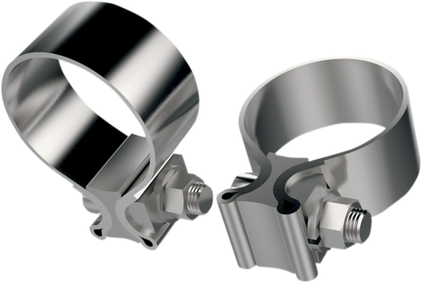 KHROME WERKS Stainless Steel Muffler Clamps - Exhaust Clamp / Stainless Steel / 1-3/4" 1860-0667