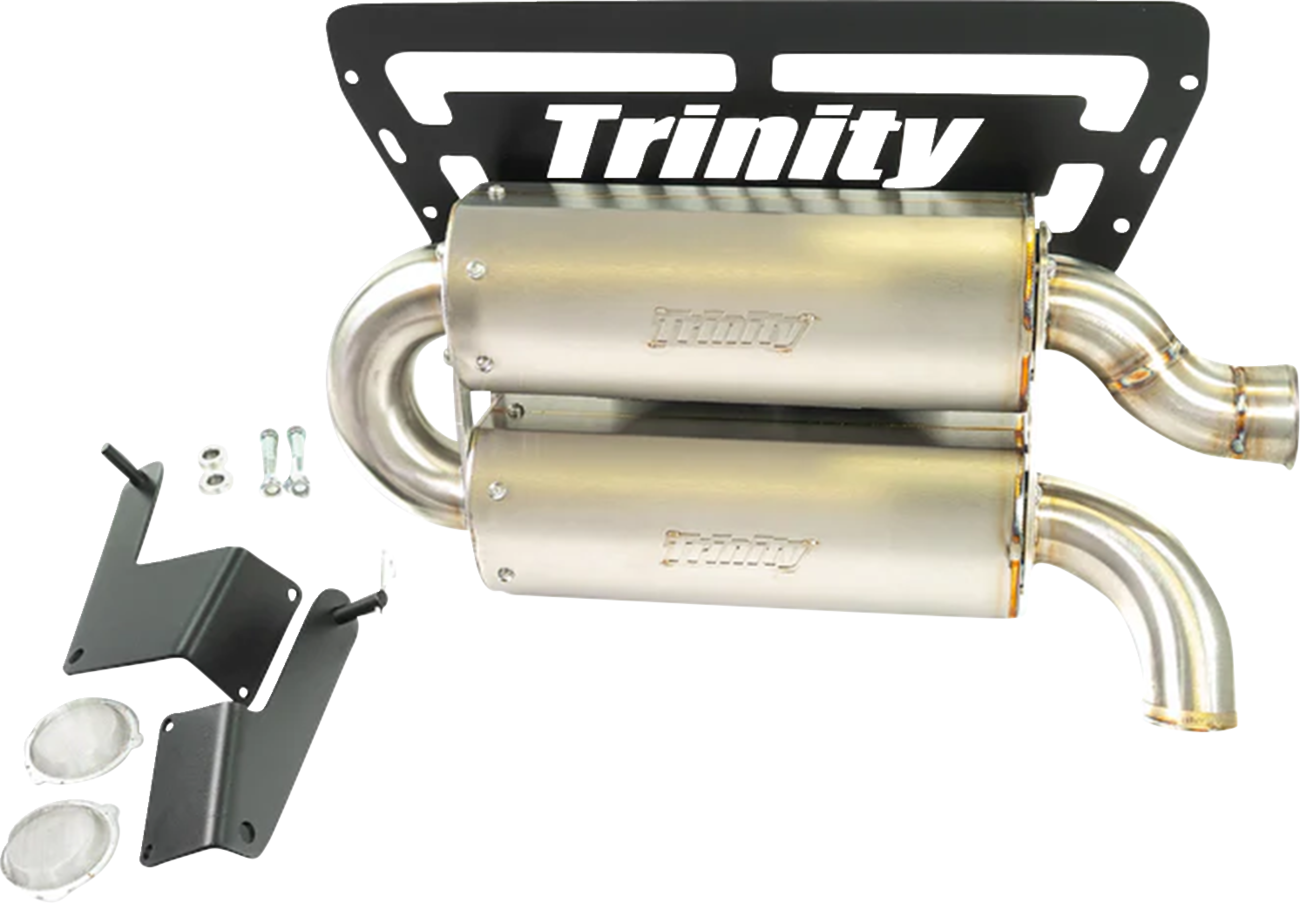 TRINITY RACING Quiet Slip-On Muffler - Stainless Steel / XP 1000 1831-1088