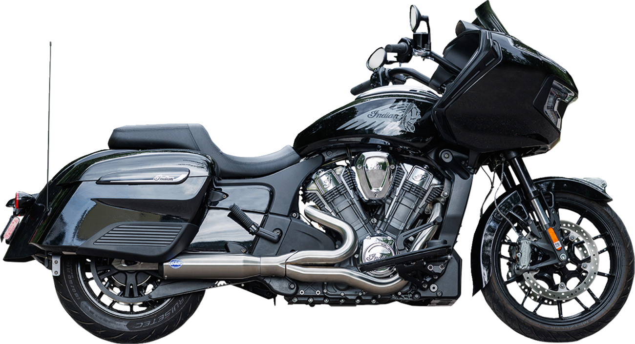 2-into-1 Qualifier Exhaust System - 50-State - Brushed - Stainless Steel