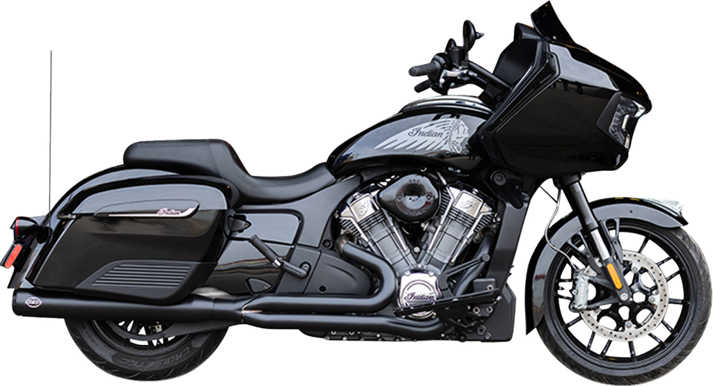 2-into-1 Qualifier Exhaust System - Guardian Black - Race Only - Indian with PowerPlus