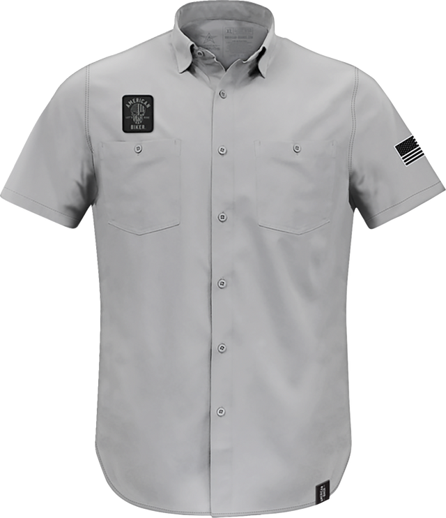 AMERICAN BIKER Biker Sam Lightweight Shirt - Gray/Black / 2XL 3040-3404