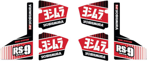 Yoshimura Muffler Badge RS-9 Decal Set (6 pcs)