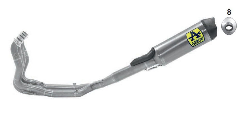 71210ckz Arrow Yzf R1 17-24 Competition Full Kit Low Version in stainless steel and silencer and link pipe in titanium