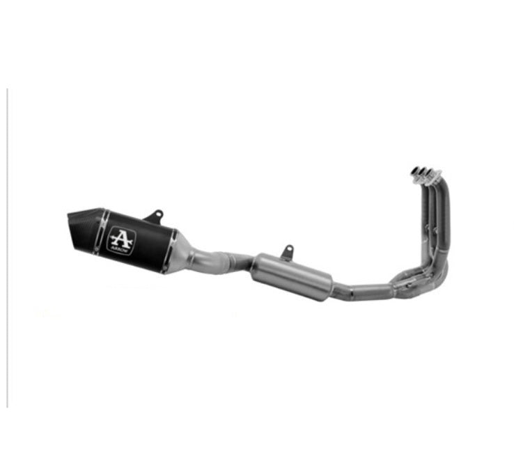71508VAN Arrow Homologated Full system with Veloce aluminium "Dark" silencers for Triumph Trident 660 2025