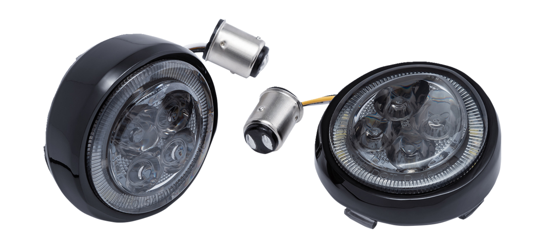 CIRO Turn Signal Insert - Amber/White LED / Smoke Lens / Black 2040-2862