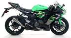 71898PRN Arrow Pro-Race ZX-6R 636 2009-2025 2026 Slip-on Exhaust Nichrome Dark with Steel End Cap