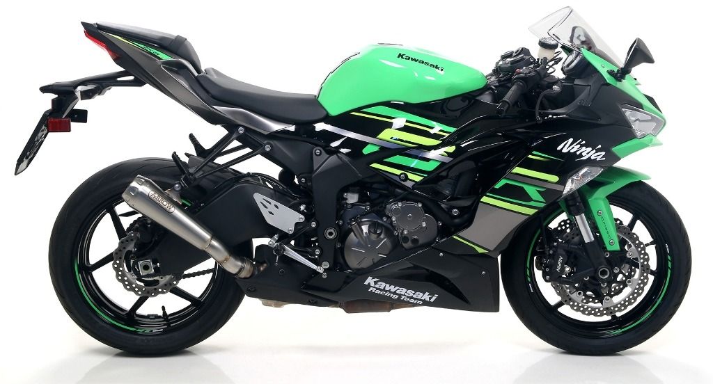 71898PRN Arrow Pro-Race ZX-6R 636 2009-2025 2026 Slip-on Exhaust Nichrome Dark with Steel End Cap