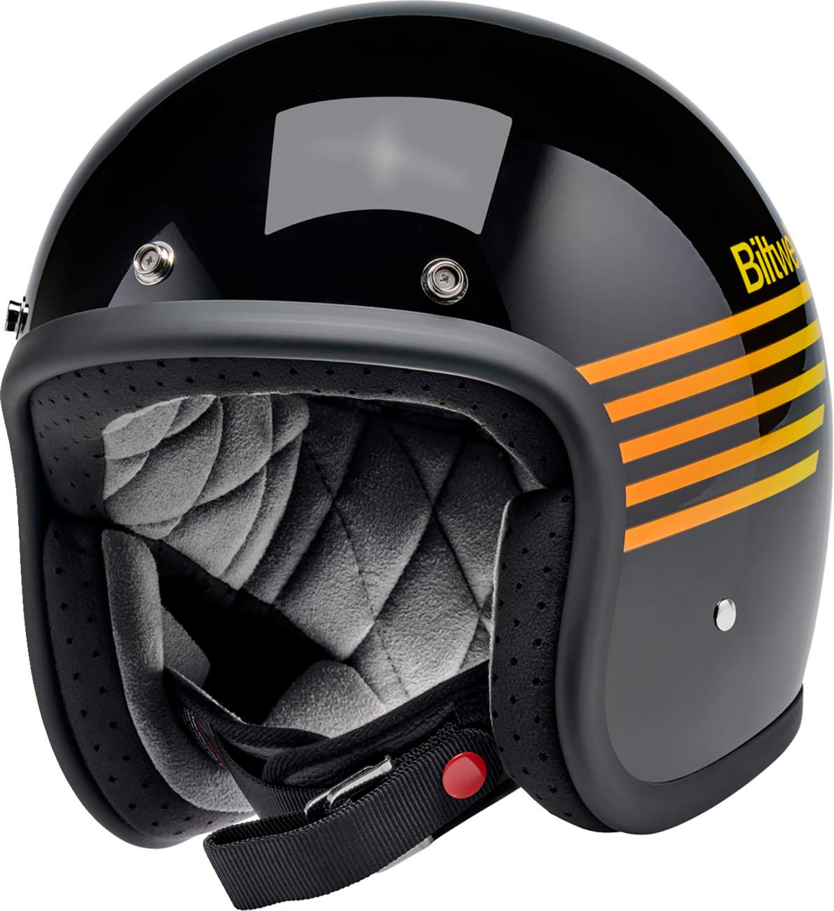 BILTWELL Bonanza Helmet - Lightspeed / Gloss Black/Orange/Yellow / XS 0104-3921
