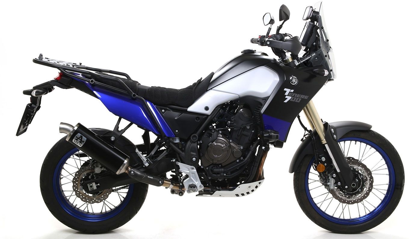 Arrow Yamaha Tenere 700 2019-2024 Homologated Indy Race Aluminum Dark Exhaust With Welded Link Pipe 72628aon